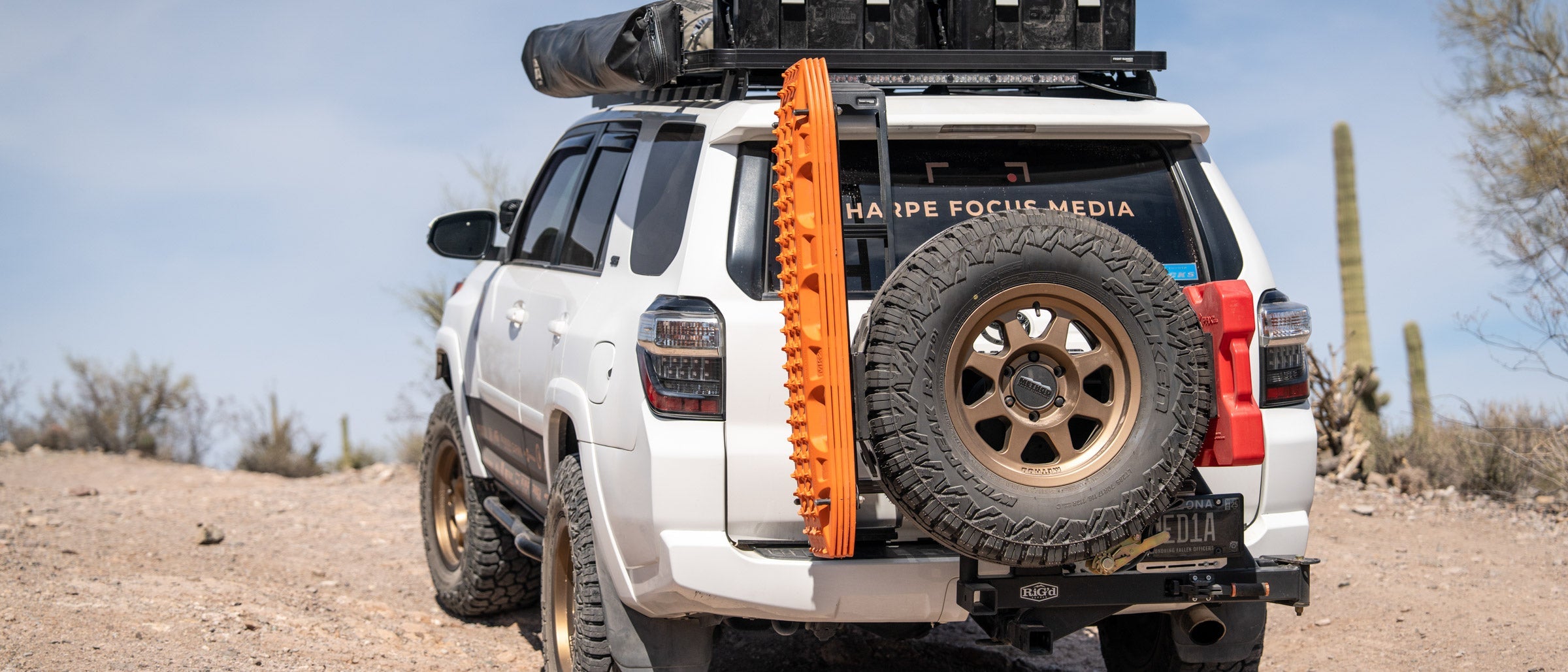 Overland Kitted Spare Tire Mounts for MAXTRAX and Rotopax