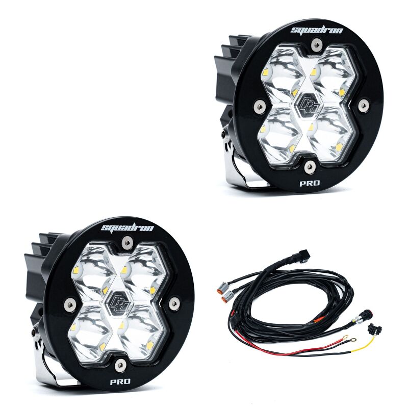 Baja Designs Squadron-R 2.0 Sport round LED pod, Spot beam, clear lens (pair)