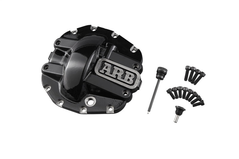 ARB black differential cover for Dana M200 axle front view