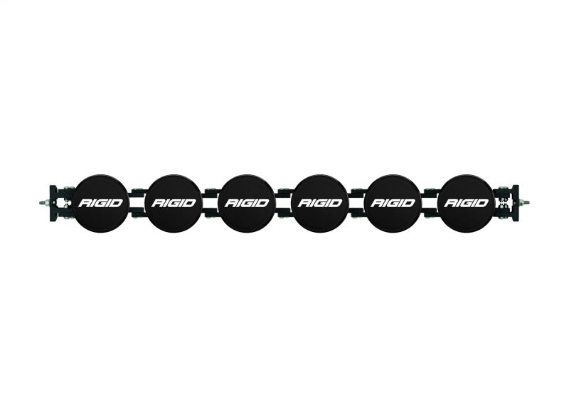 Close-up of Rigid 360 Connect pod optics on the 30-inch adjustable-curve light bar