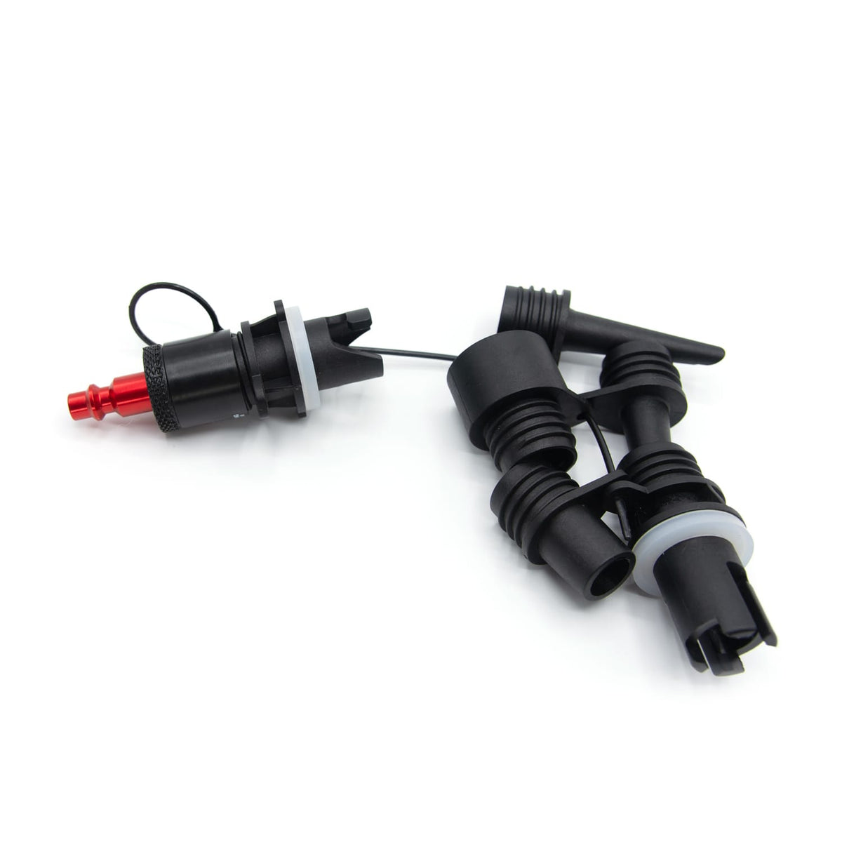 Marine Inflatable Adapter kit product photo showing the full set of six attachments and hose adapter