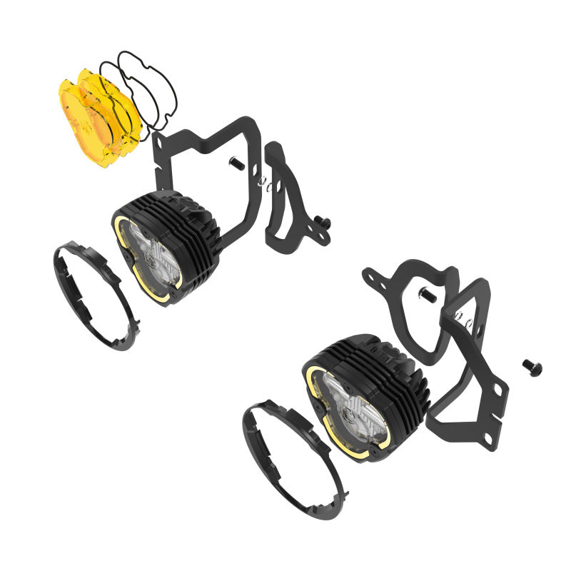 KC HiLiTES FLEX ERA 3 Dual Mode SAE Fog Lights - 2-Light Master Kit for Jeep Wrangler JL/Gladiator JT Sport Bumpers, detail view