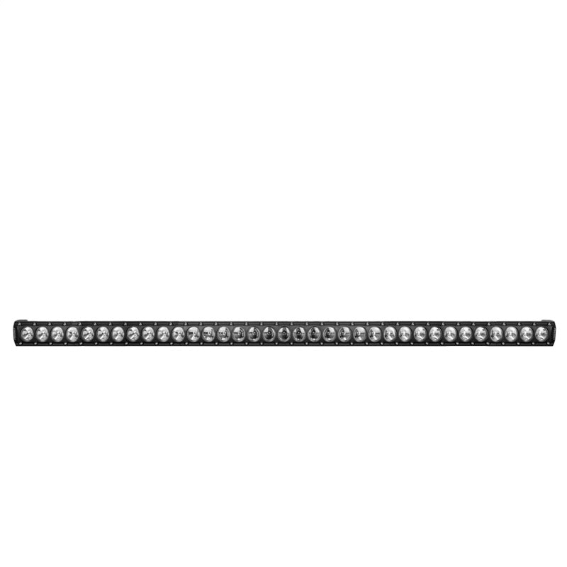 Rigid Industries Revolve 50in LED light bar with amber auxiliary trim ring, front view