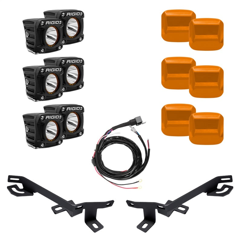 Rigid Revolve headlight pods and stainless brackets for Can-Am Maverick X3