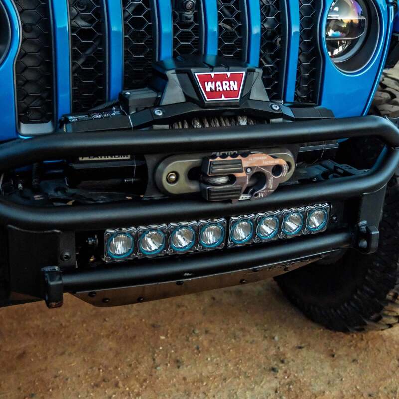 KC HiLiTES FLEX ERA LED Light Bar Bezel Kit for 10in. Segments - Blue, side view