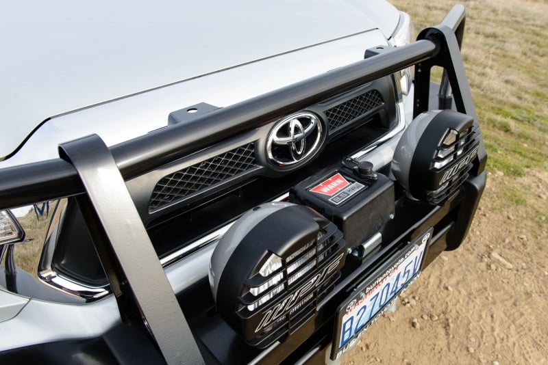 ARB Deluxe winch bull bar on a 2012-2015 Toyota Tacoma, front view