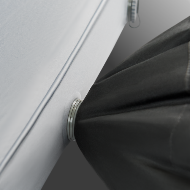 Dometic 10-inch High Self-Inflating Double Mattress, close-up of the inflation valve