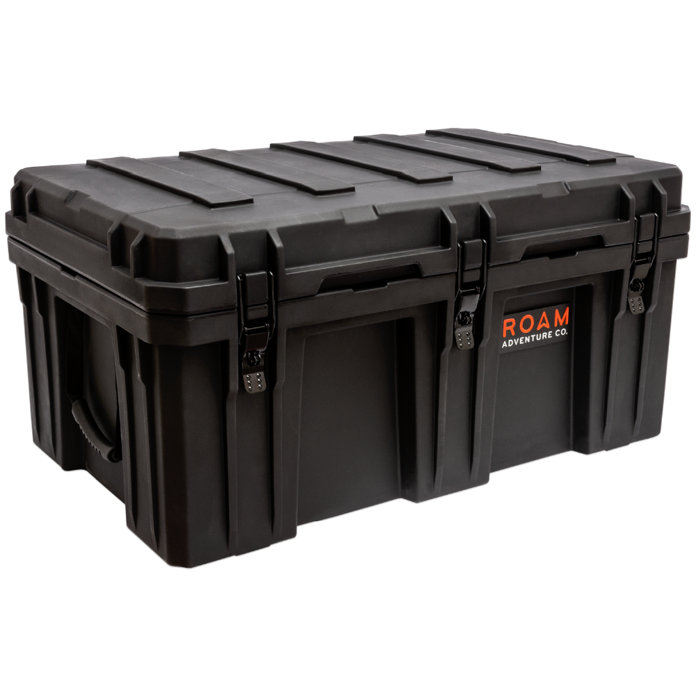ROAM 160L Rugged Case showing steel lockable latches and gasket-sealed lid