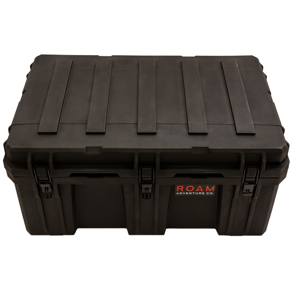 ROAM 160L Rugged Case with proprietary Lid-Lifts holding the lid open
