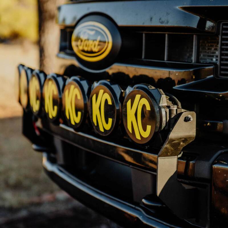 KC HiLiTES Gravity LED Pro6 7-Light Combo Bar Kit - 2017+ Ford Super Duty Front Bumper, side view