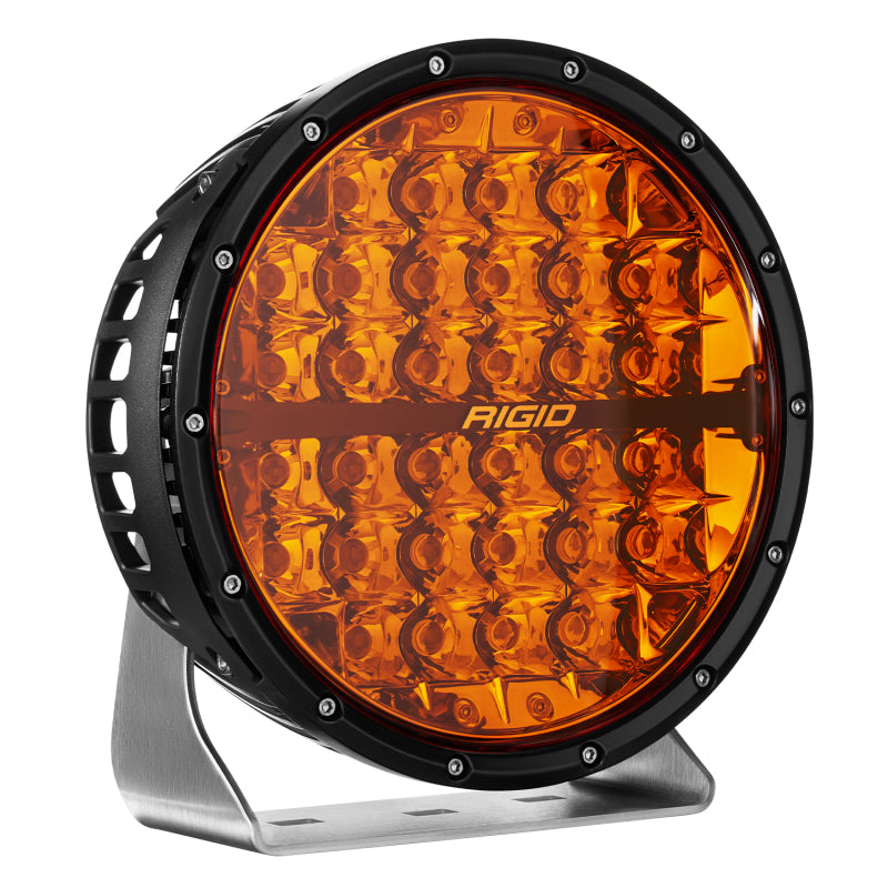 Rigid 360-Series 9in RGBW round LED off-road spot light angled view