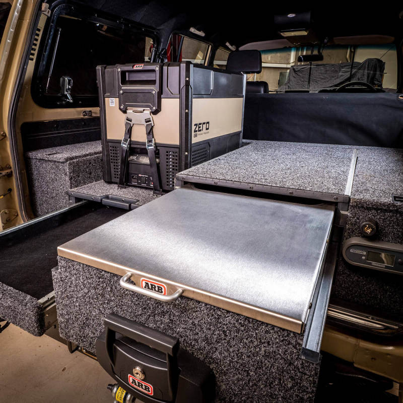 ARB roller drawer table — underside mount detail