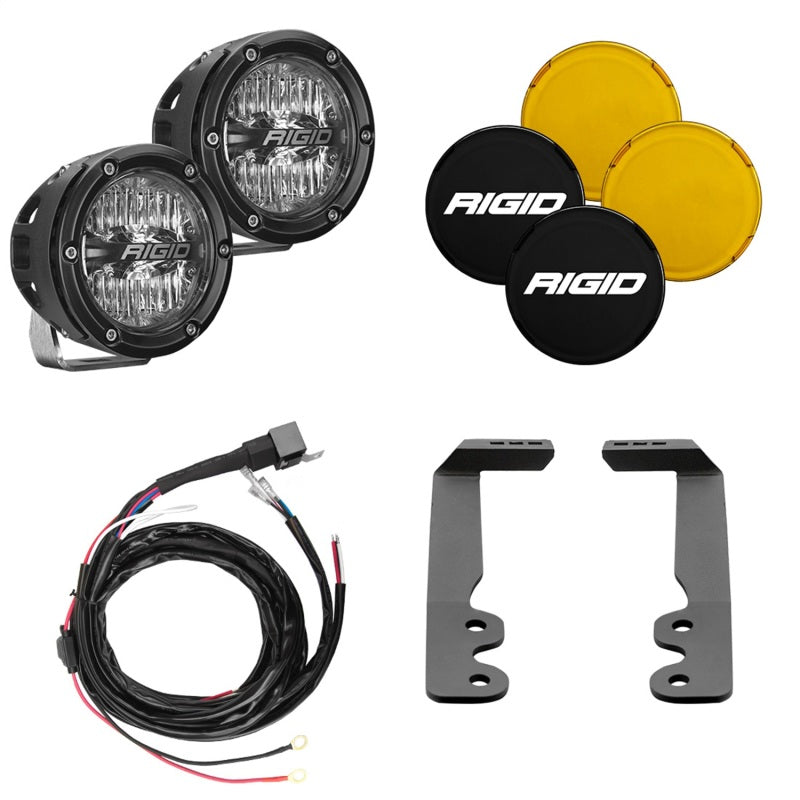 Pair of RIGID 360-Series 4-inch LED pods with drive optics for the 2022+ Toyota Tundra A-Pillar