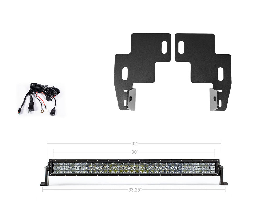 32" Lower Bumper Hidden LED Light Bar Brackets Kit For 2014-2022 Chevy Colorado