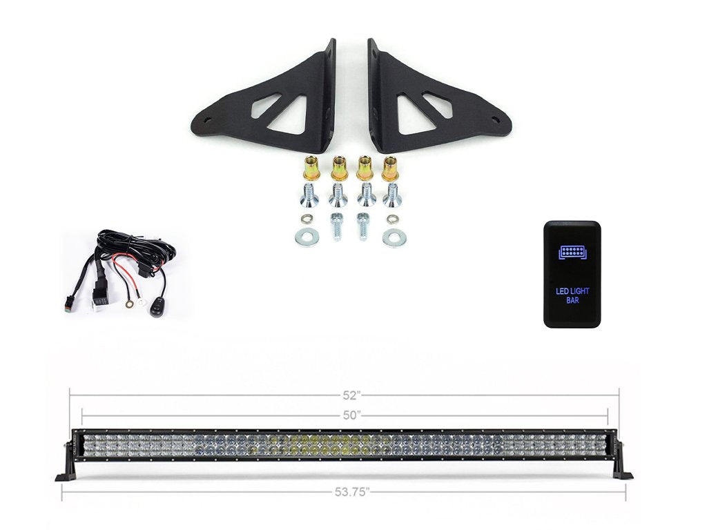 52" Curved LED Light Bar Roof Brackets Kit For 2005-2023 Toyota Tacoma