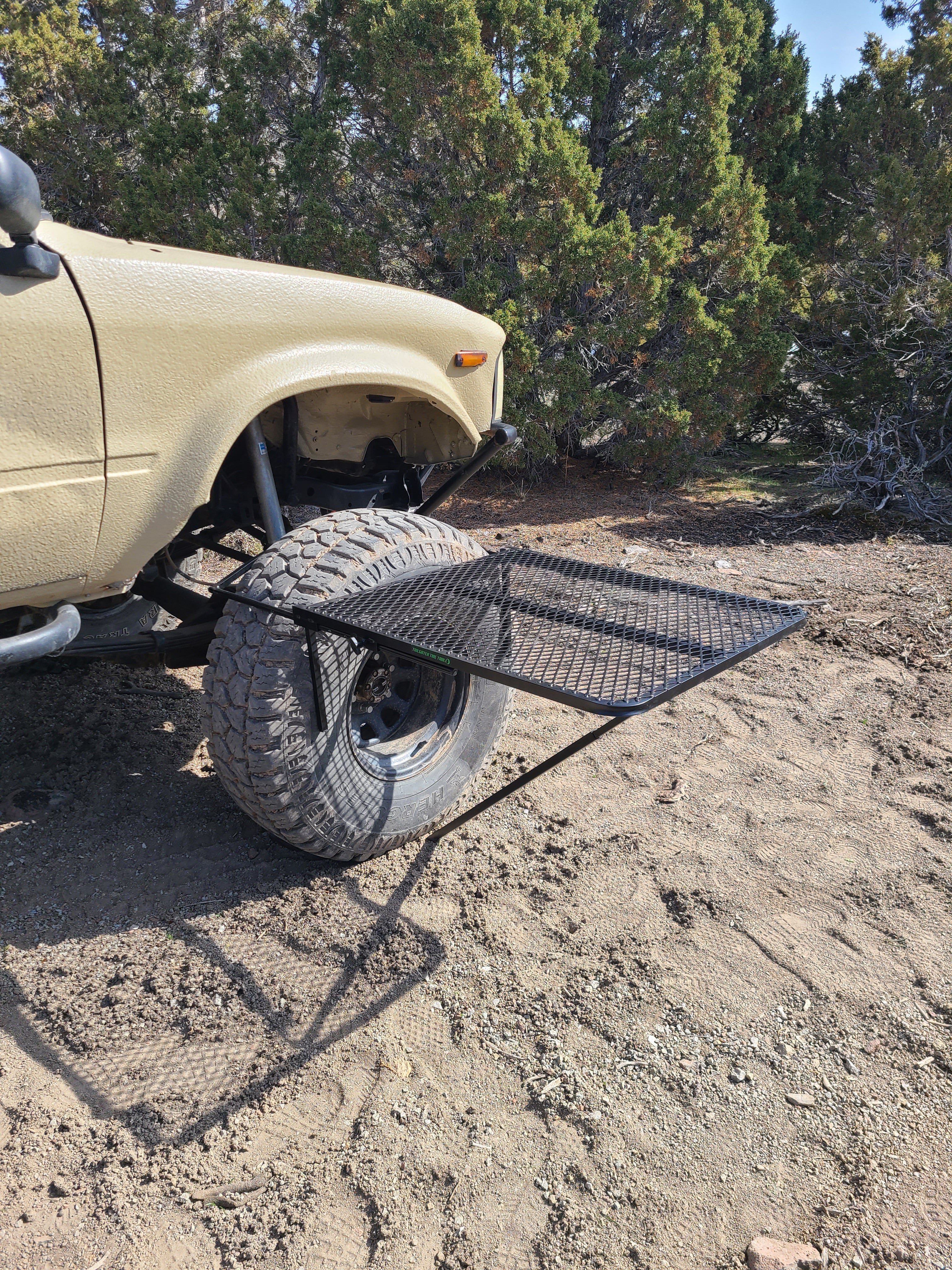 Large Aluminum Camping Table Large Aluminum Tail Gater Tire Table- Overland Kitted