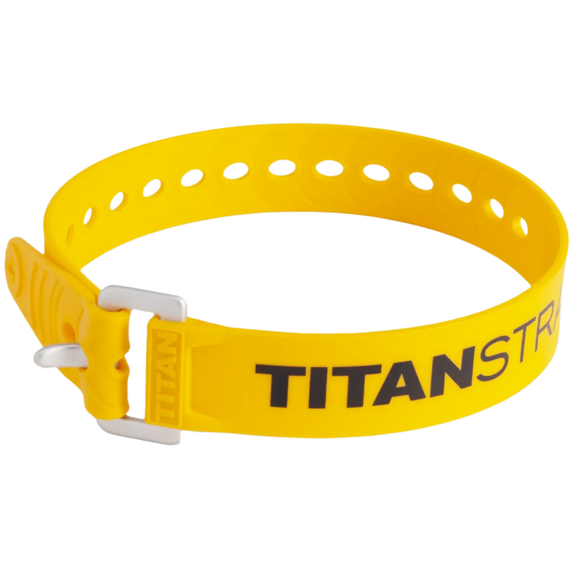 Yellow 18 in utility strap with aluminum buckle