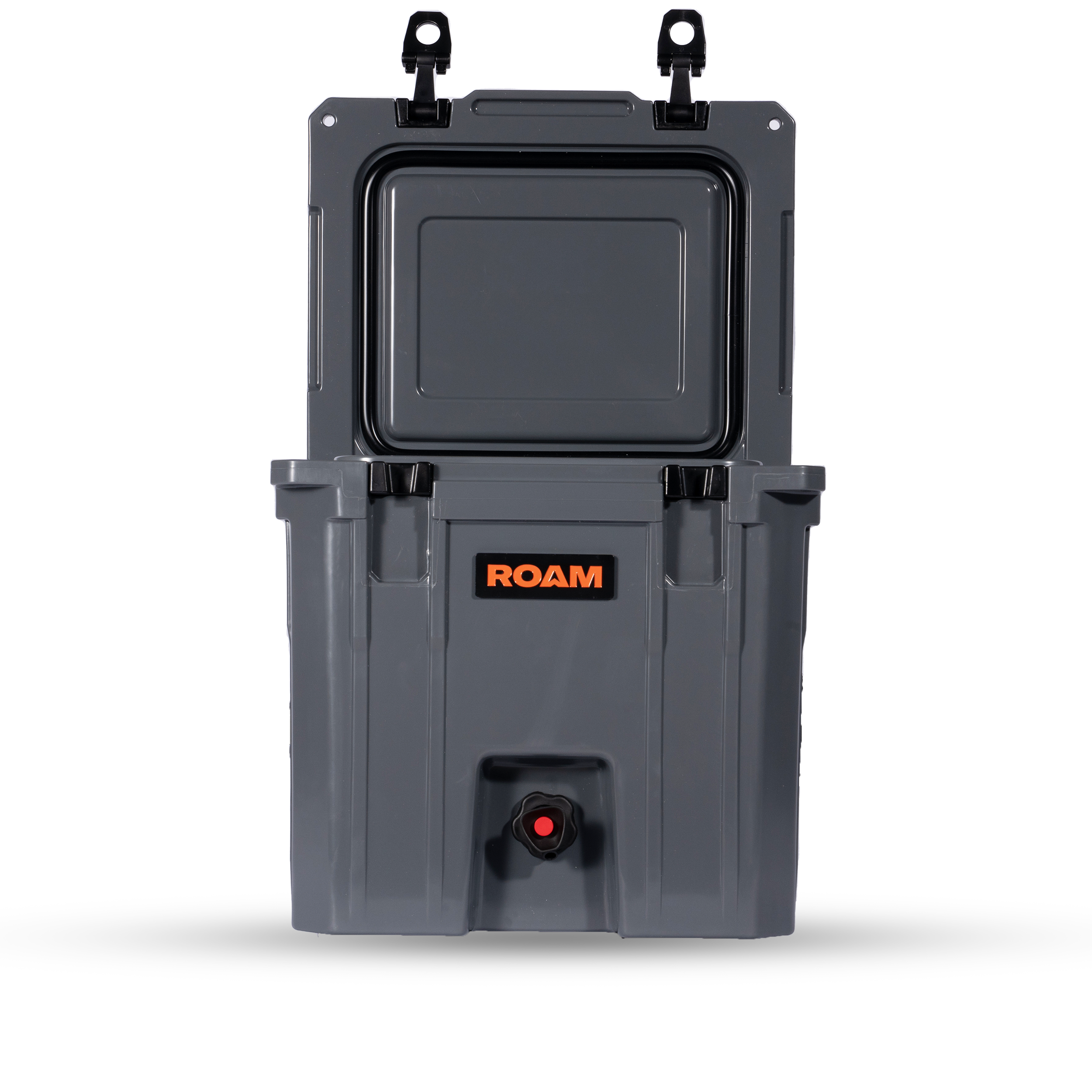 ROAM 20QT Rugged Drink Tank in Slate, lid open