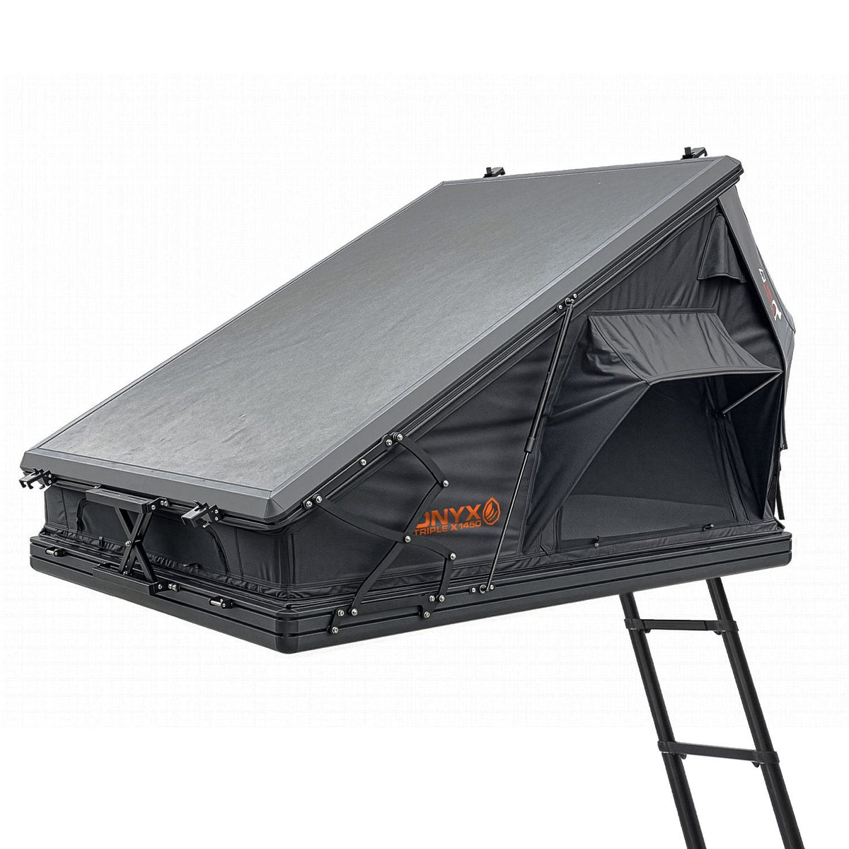 23ZERO Onyx Triple X roof top tent, close-up of the self-deploying side window awning