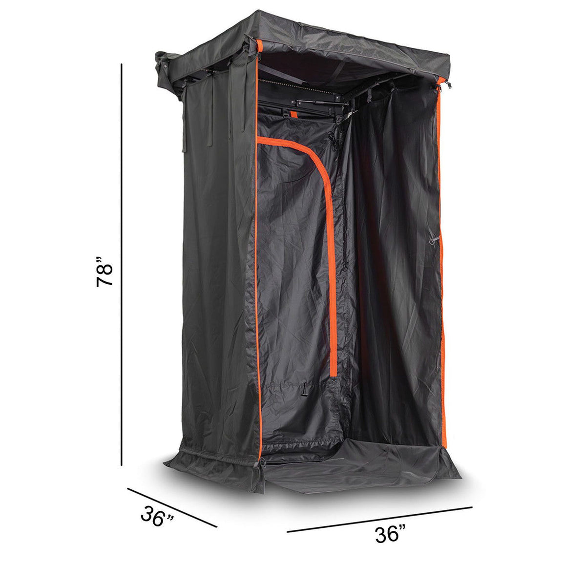 23ZERO Rask Camping Shower Tent installed on a vehicle, in use at a campsite