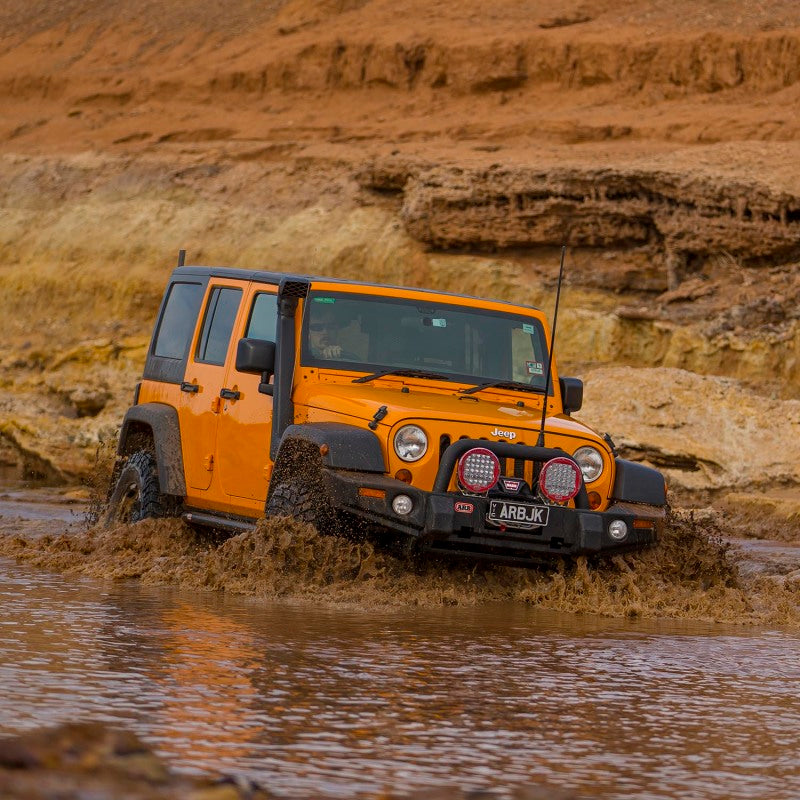 ARB Safari snorkel mounted on Jeep Wrangler JK front guard