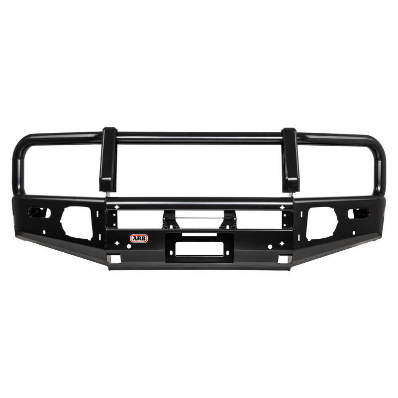 ARB Summit bull bar fitted to a Land Rover Discovery 4 LR4, front three-quarter view