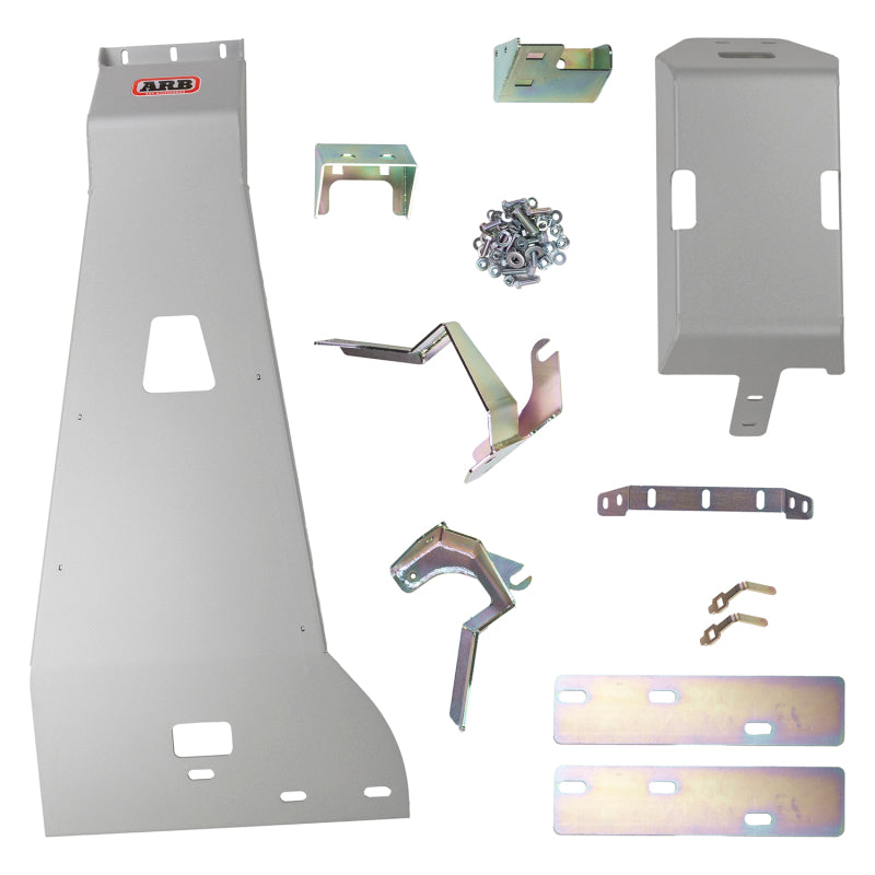 ARB Wrangler JK skid plate — mounting bracket detail