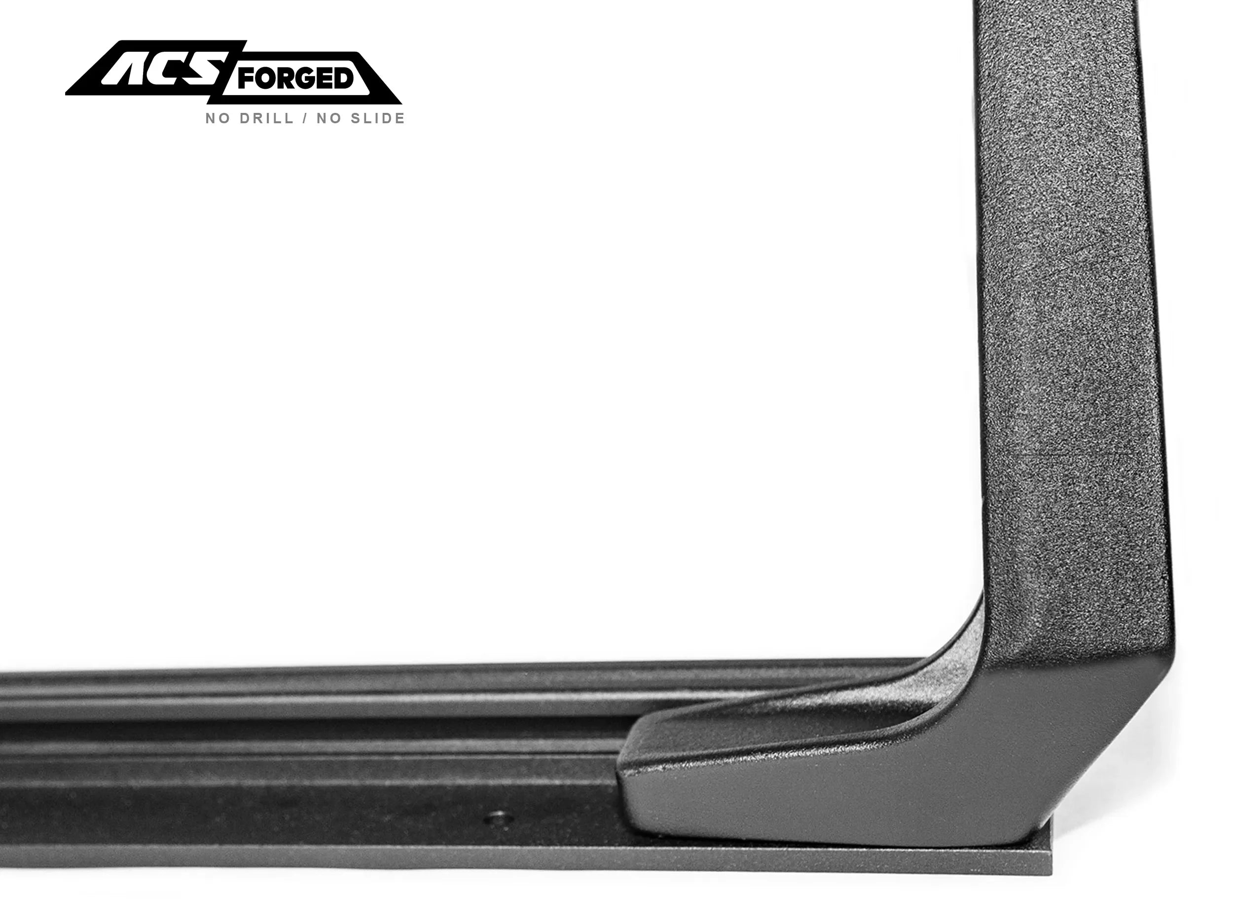 CLOSE UP VIEW OF SUPPORT BAR FOR ACS FORGED BED RACK