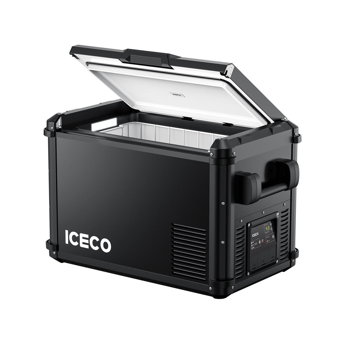ICECO VL45ProS portable freezer with the lid open