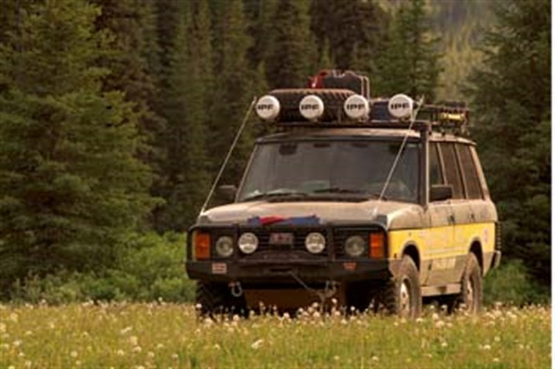 ARB Range Rover Classic winch bar side profile showing upswept wing