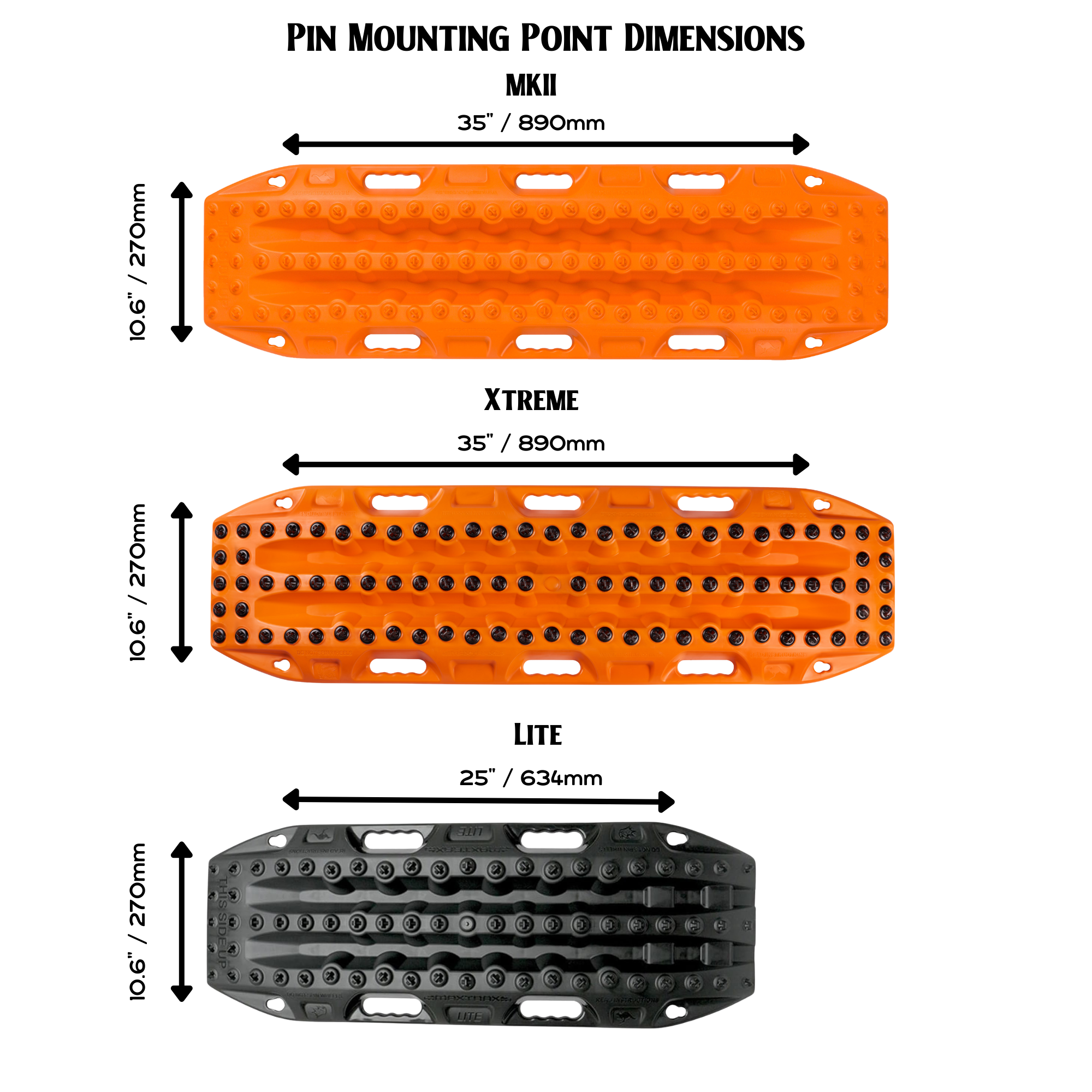 MAXTRAX Universal Mounting Pins for MKII, XTREME and LITE