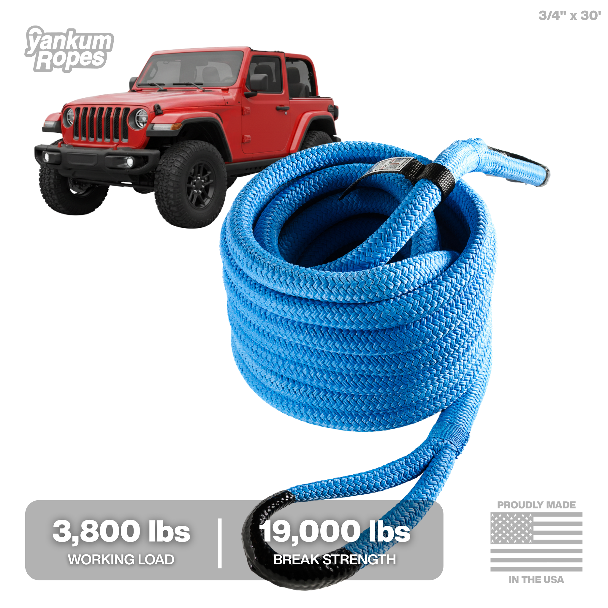 3/4" Kinetic Recovery Rope "Rubber Boa"