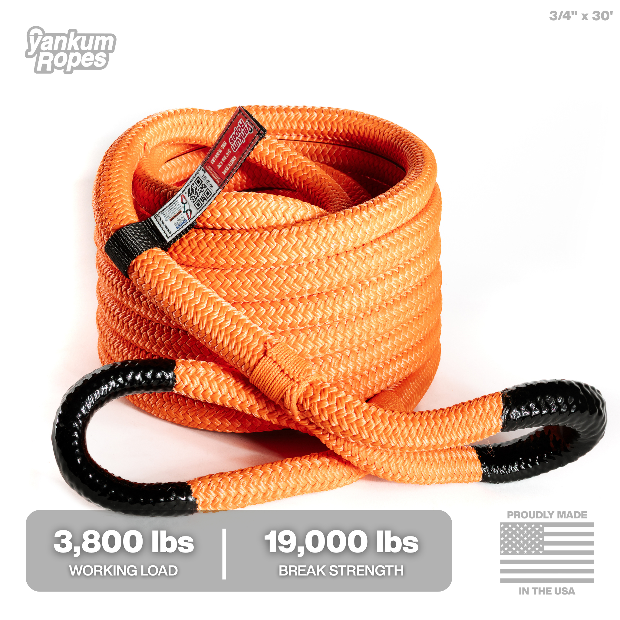 3/4" Kinetic Recovery Rope "Rubber Boa"