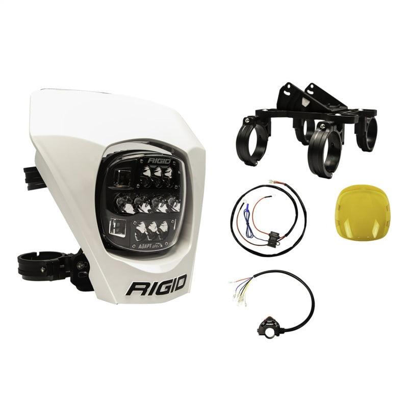 Rigid Adapt XE LED moto light angled view showing optic lens