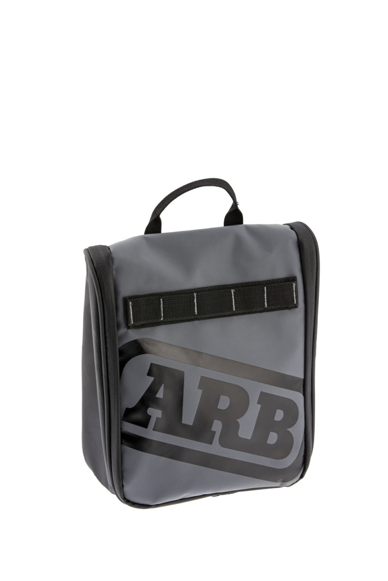 ARB Toiletries Bag in charcoal PVC with red highlights — main view