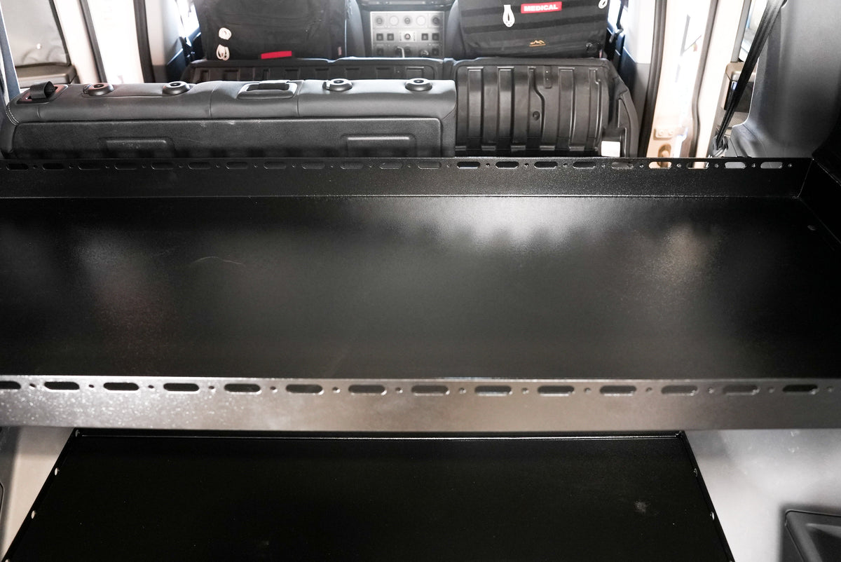 Close view of the Mid Deck surface and slotted front rail