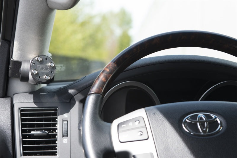 ARB Linx A-pillar bracket mounted on a Land Cruiser pillar