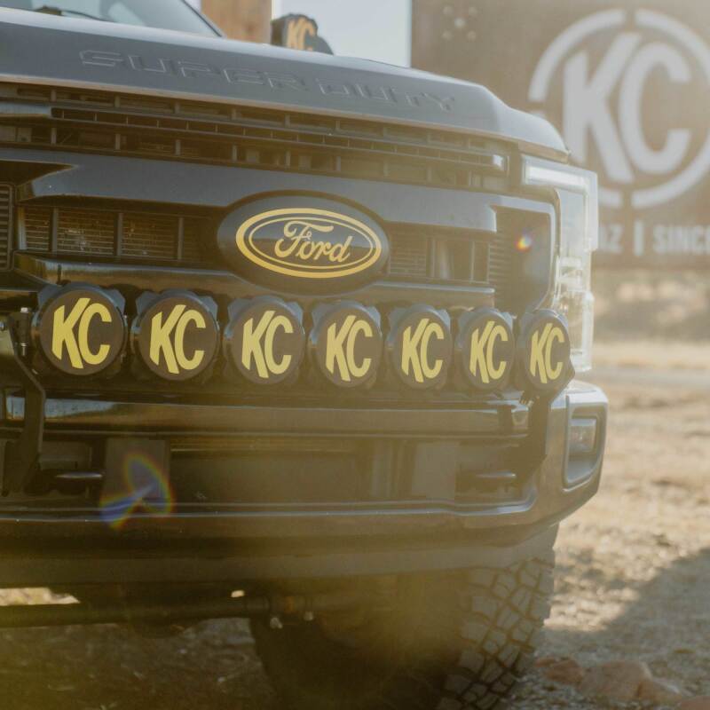 KC HiLiTES Gravity LED Pro6 7-Light Combo Bar Kit - 2017+ Ford Super Duty Front Bumper, detail view