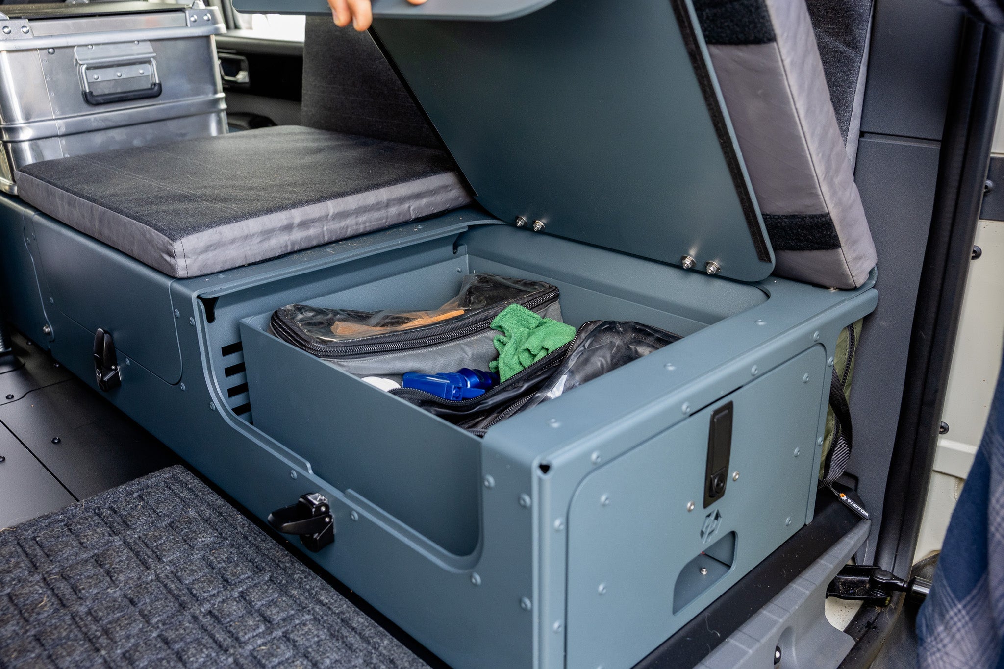 Ineos Grenadier Full Camper Interior Kitchen, Couch Module, & Full Floor