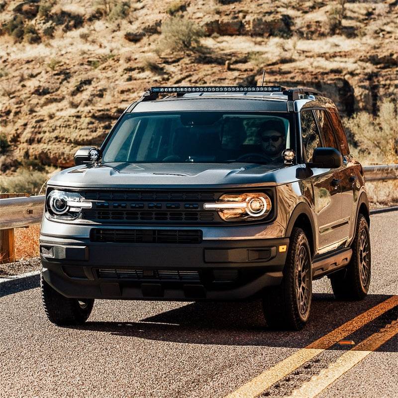 RIGID Bronco Sport A-pillar light mount showing bolt pattern and hardware locations