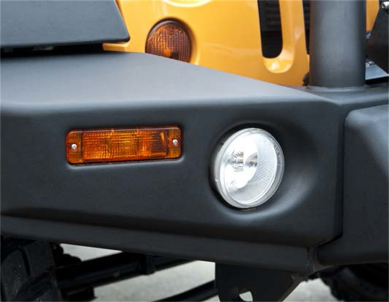 ARB Wrangler JK textured bull bar — light mount detail