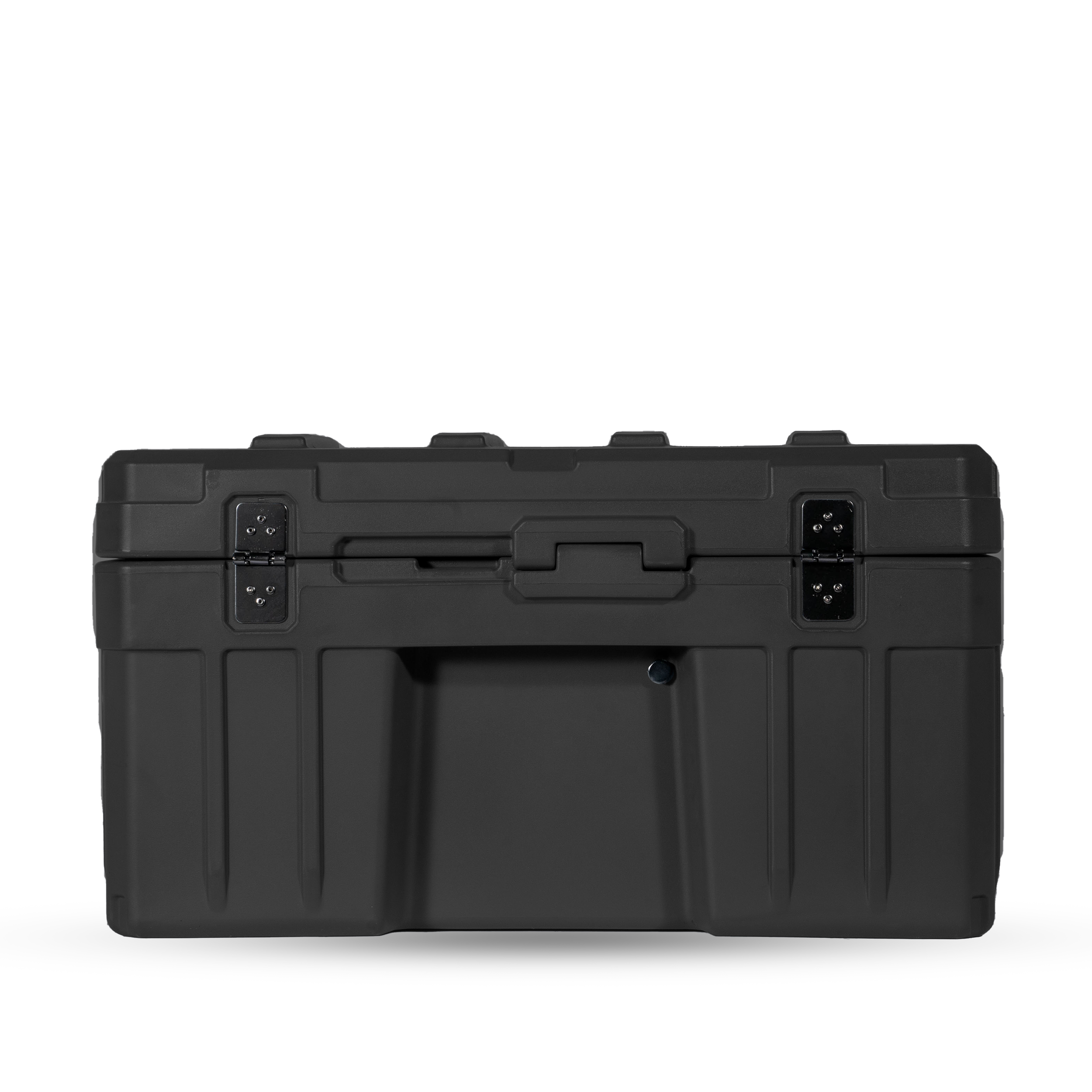 ROAM 55L Rugged Case in black, rear view with latches