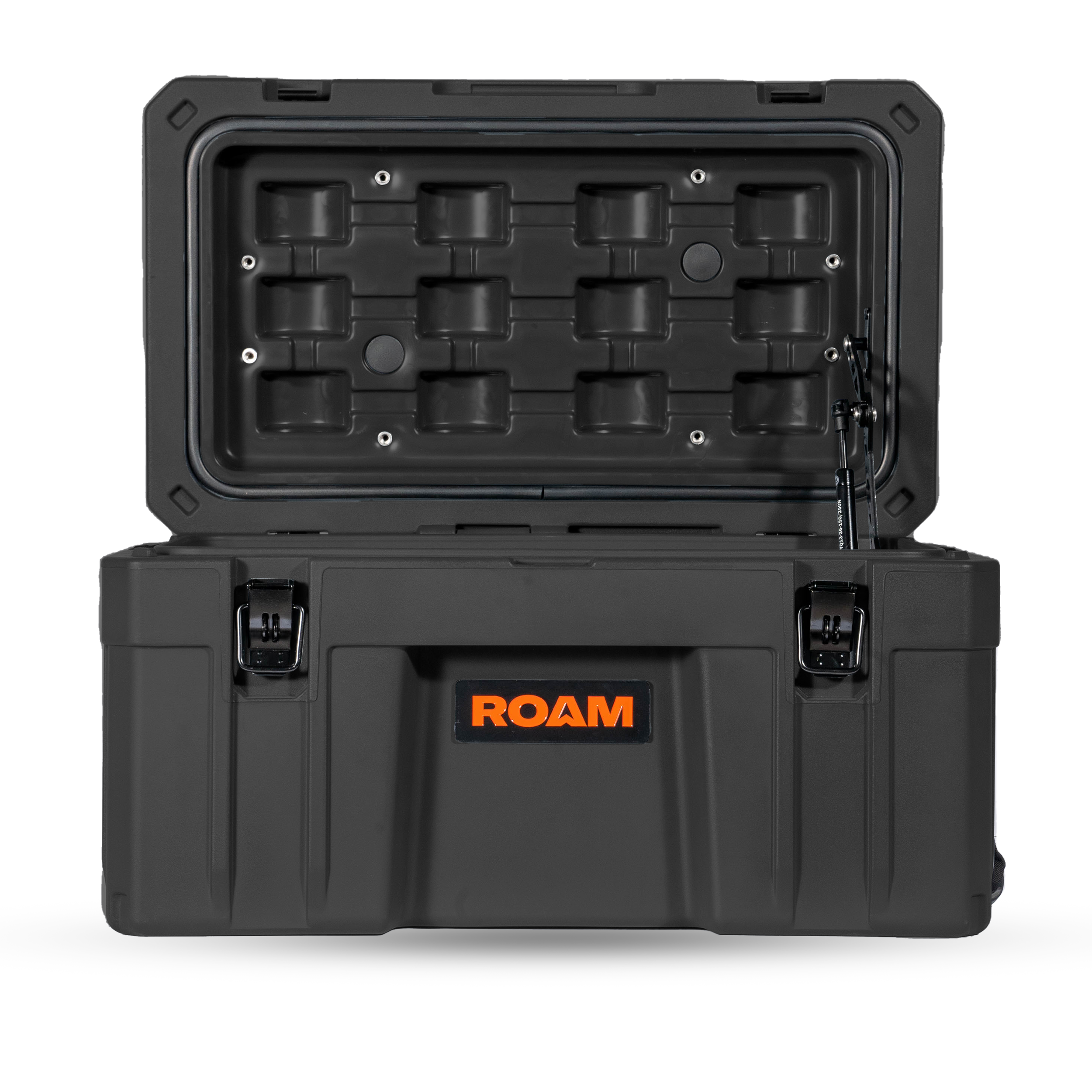 ROAM 55L Rugged Case in black, open lid showing storage interior