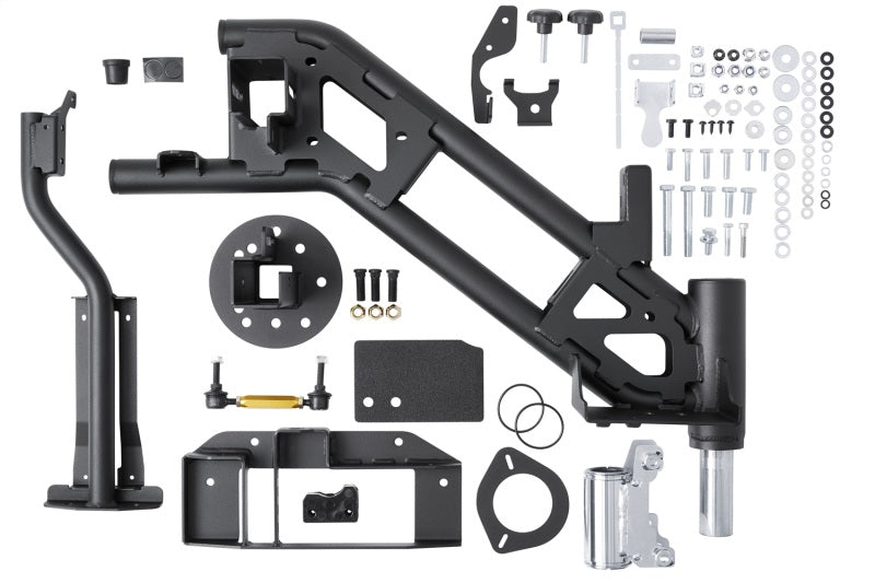 ARB JK spare tire carrier swung open