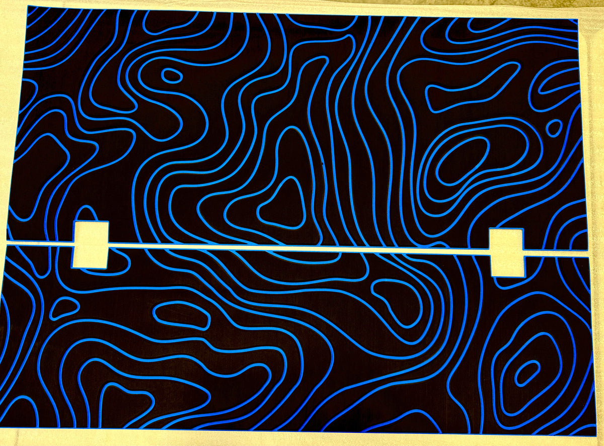 Blue topography pattern foam pad set laid flat