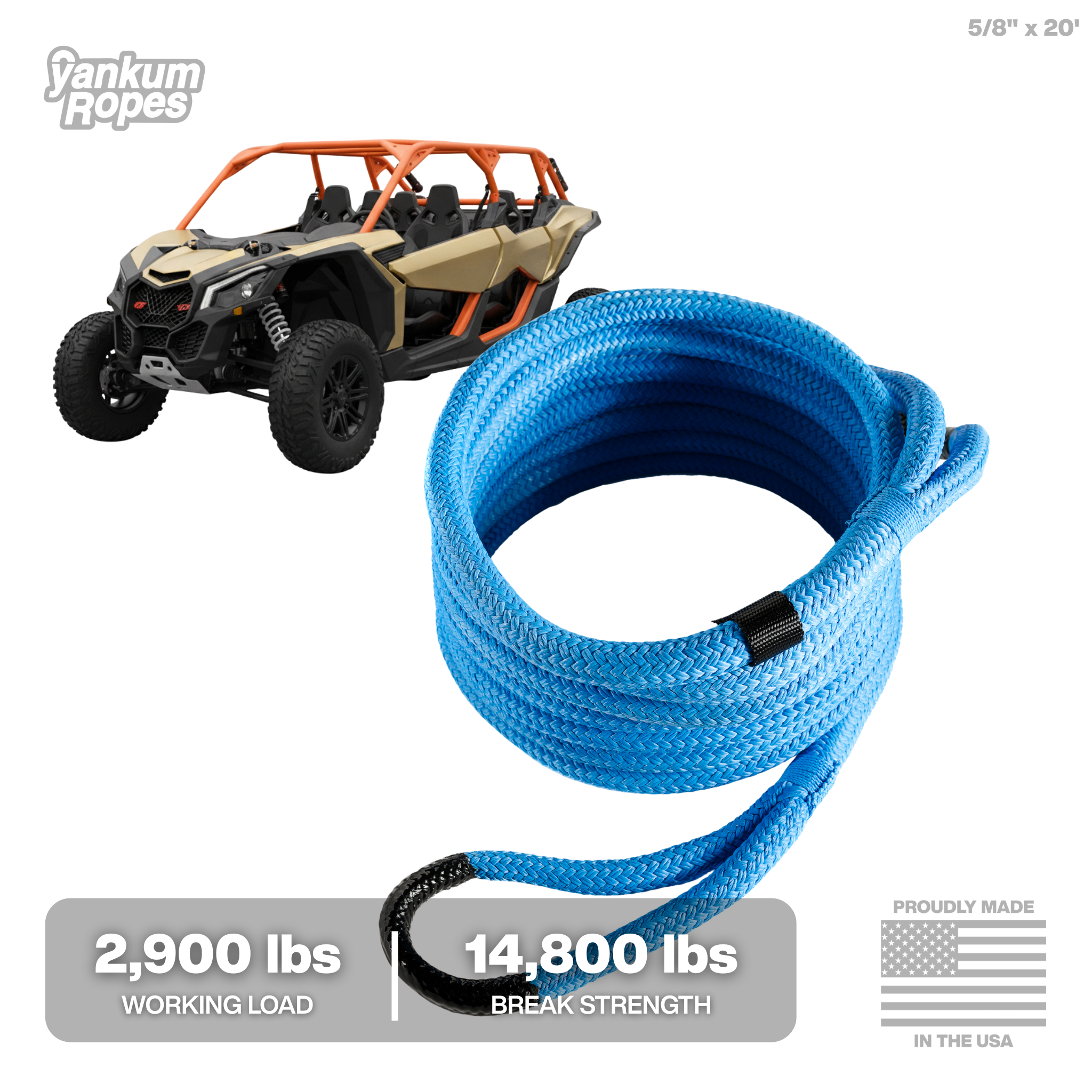 Hi-Vis Kinetic Recovery Rope