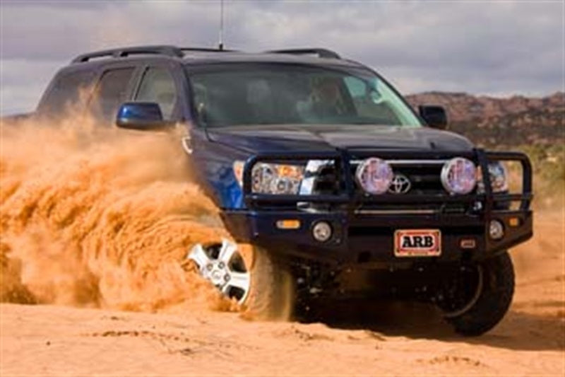 ARB Deluxe Winch Bumper — IPF driving light provision detail
