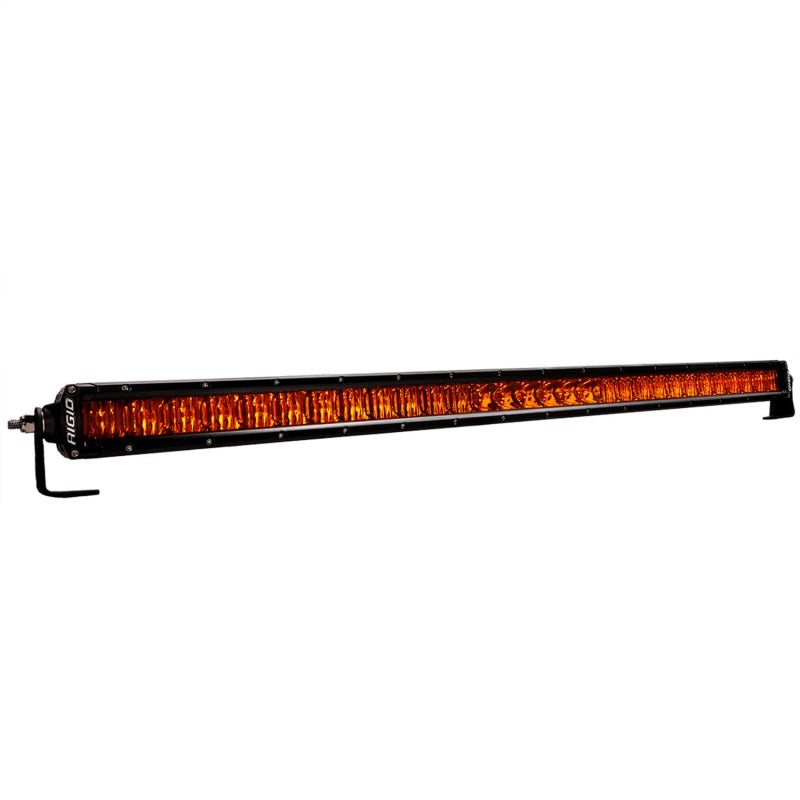 Angled view of the Rigid SR-Series Amber PRO light bar and alloy housing
