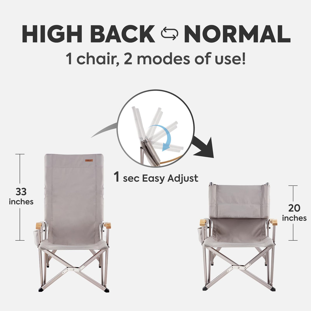 Hi1600L Folding Camping Chairs for Outside| ICECO Camping ICECO- Overland Kitted