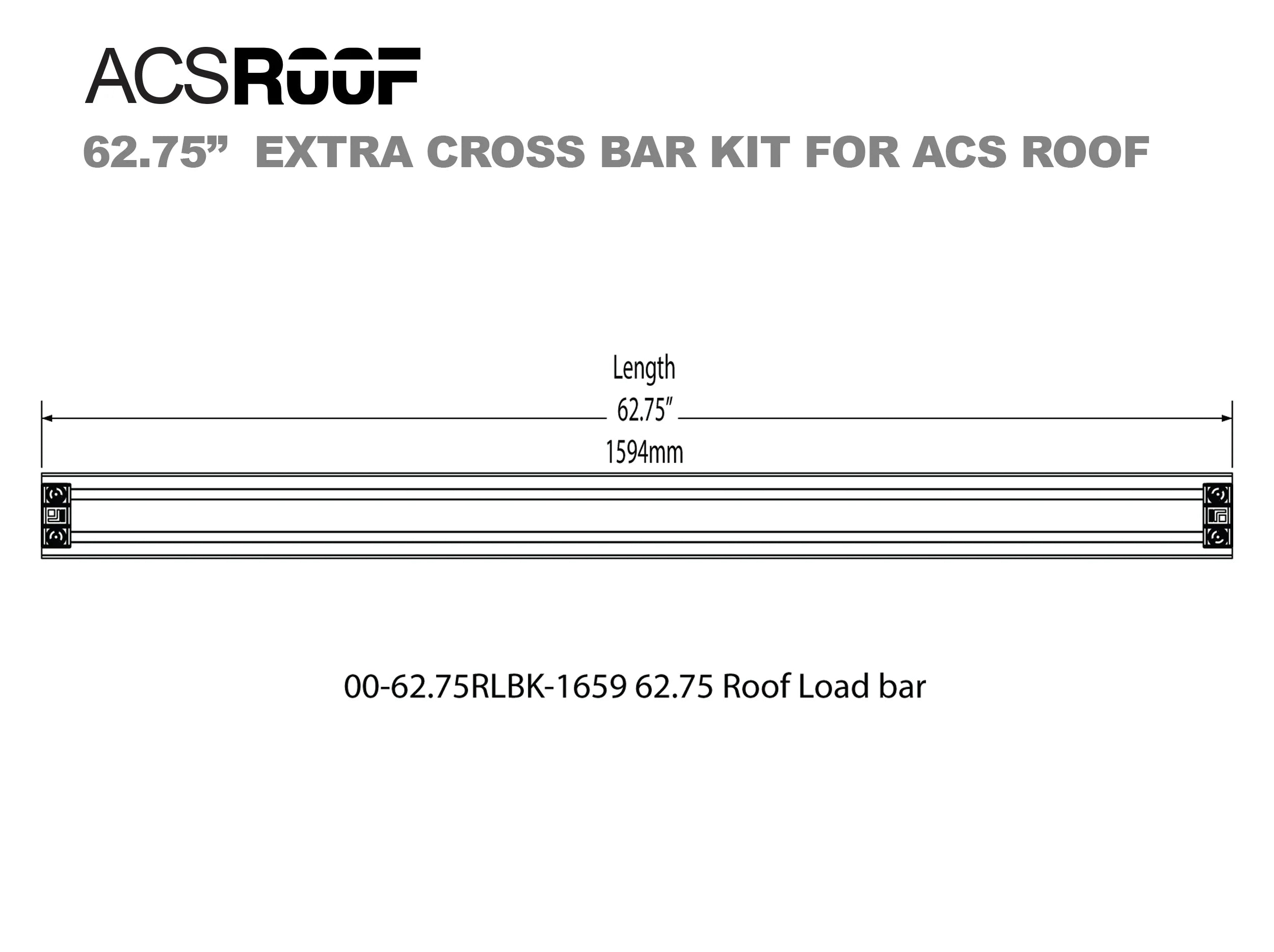DIAGRAM OF ACS ROOF CROSS BAR AND MEASUREMENTS